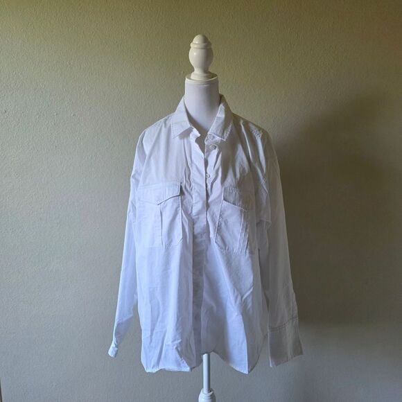 Good American The Good Shirt White Long Sleeve Button Down Shirt Size 3 - Picture 2 of 6